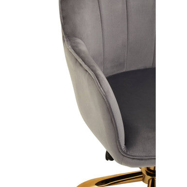 Brent Grey Velvet And Gold Base Home Office Chair