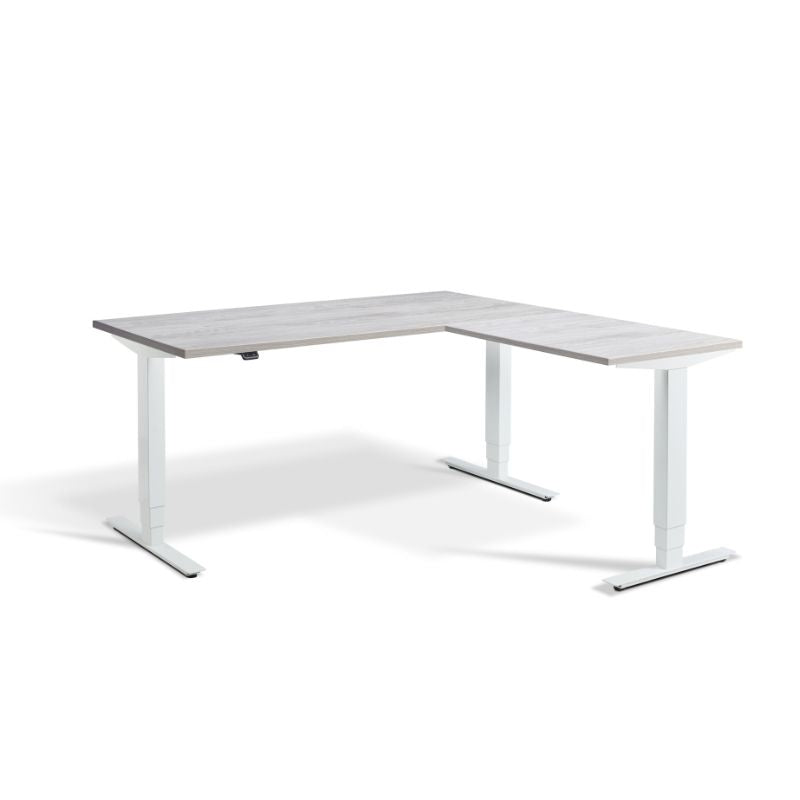 Lavoro Design Advance Corner Adjustable Desk, Woodgrain Top