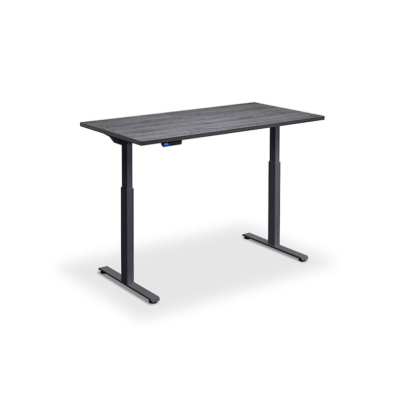 Lavoro Design Rusa Adjustable Desk, Anthracite Frame, Woodgrain Top