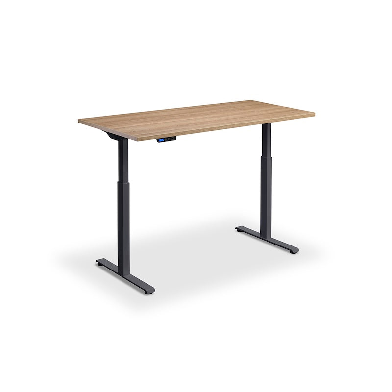 Lavoro Design Rusa Adjustable Desk, Anthracite Frame, Woodgrain Top