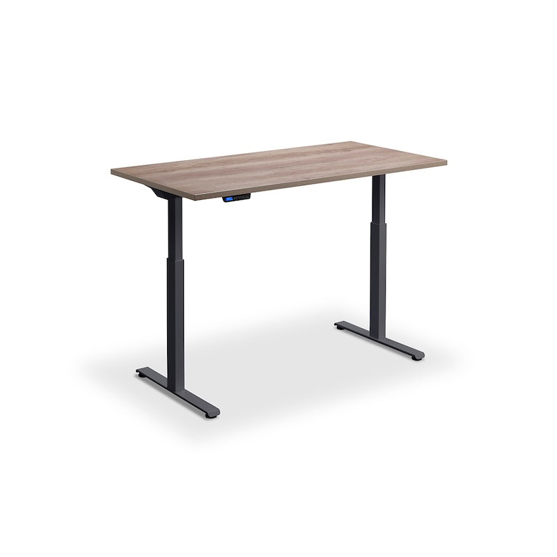Lavoro Design Rusa Adjustable Desk, Anthracite Frame, Woodgrain Top