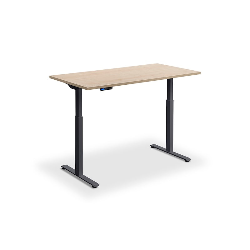 Lavoro Design Rusa Adjustable Desk, Anthracite Frame, Woodgrain Top