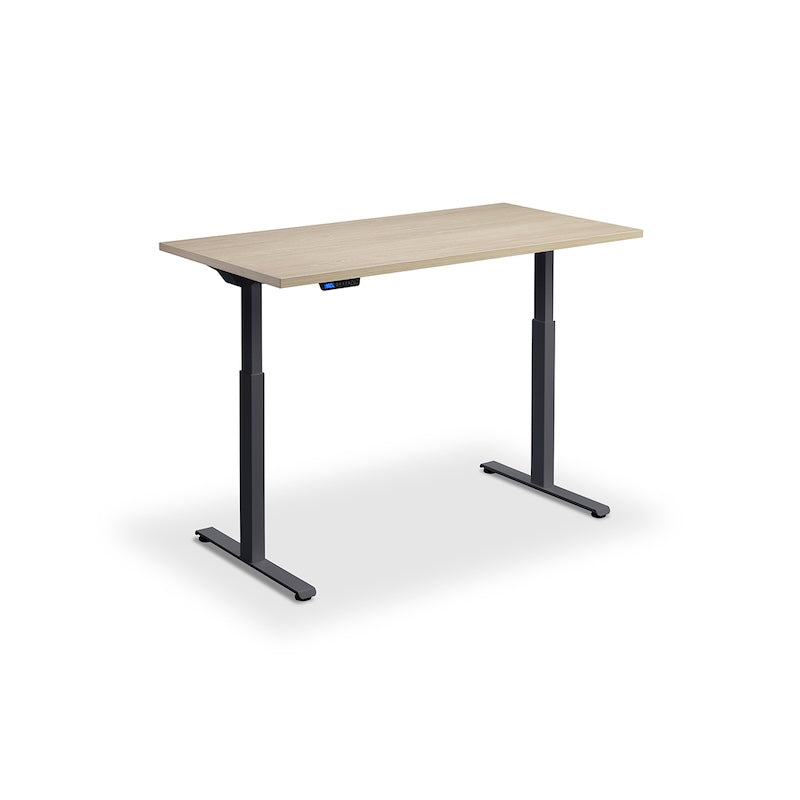 Lavoro Design Rusa Adjustable Desk, Anthracite Frame, Woodgrain Top