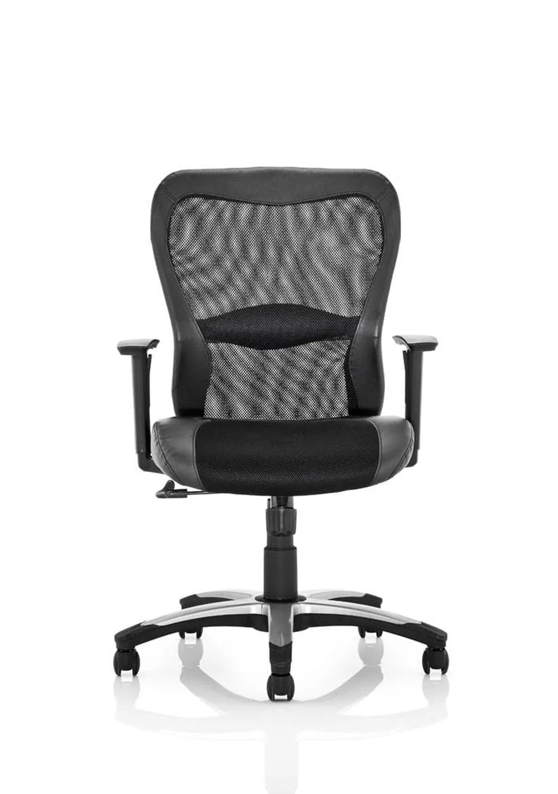 Dynamic Victor II Executive Chair Black Leather Black Mesh with Arms