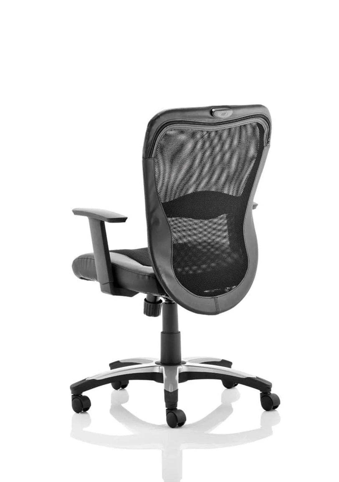 Dynamic Victor II Executive Chair Black Leather Black Mesh with Arms