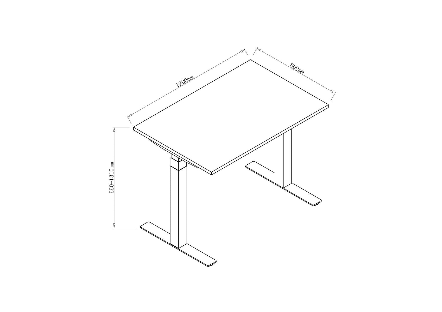 Dynamic Air Height Adjustable Desk With Cable Ports