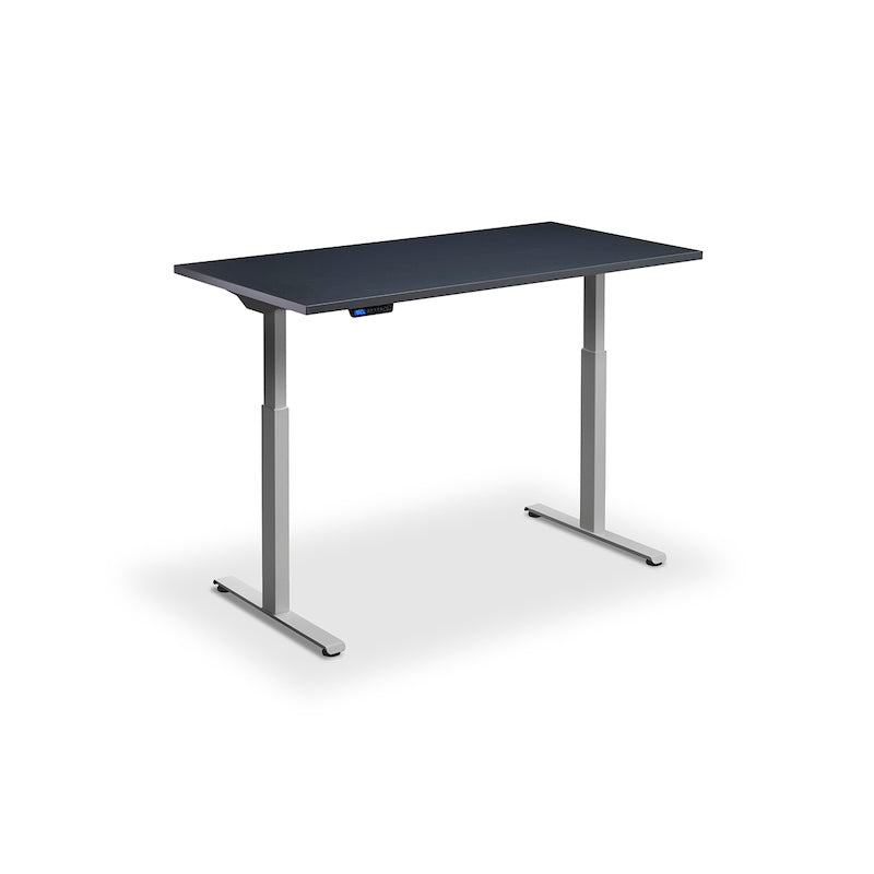 Lavoro Design Rusa Adjustable Desk, Silver Frame, Solid Top