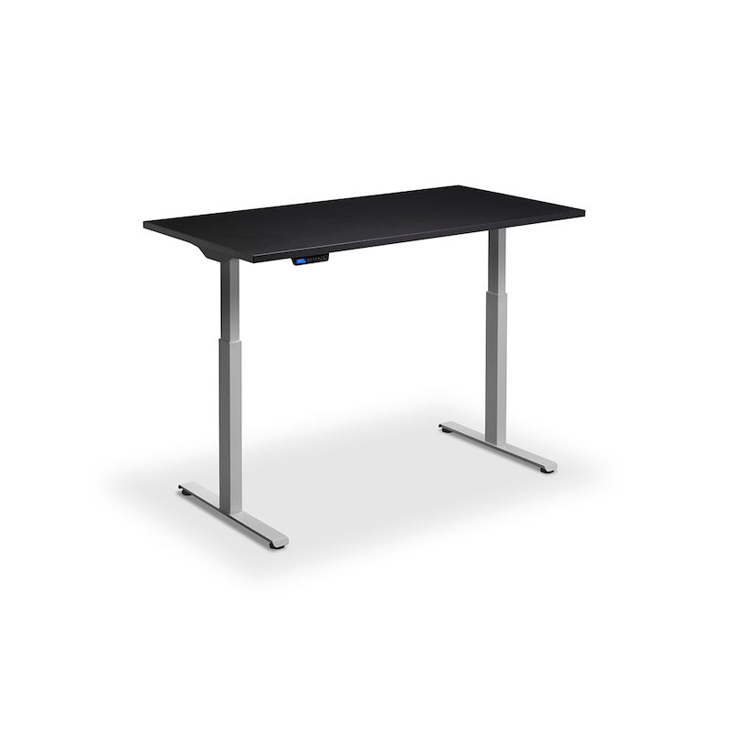 Lavoro Design Rusa Adjustable Desk, Silver Frame, Solid Top