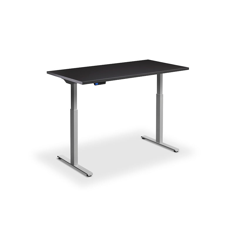 Lavoro Design Rusa Adjustable Desk, Silver Frame, Solid Top