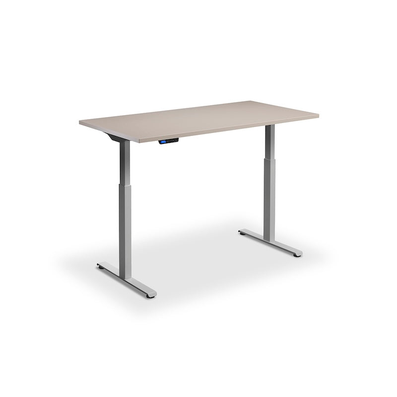 Lavoro Design Rusa Adjustable Desk, Silver Frame, Solid Top