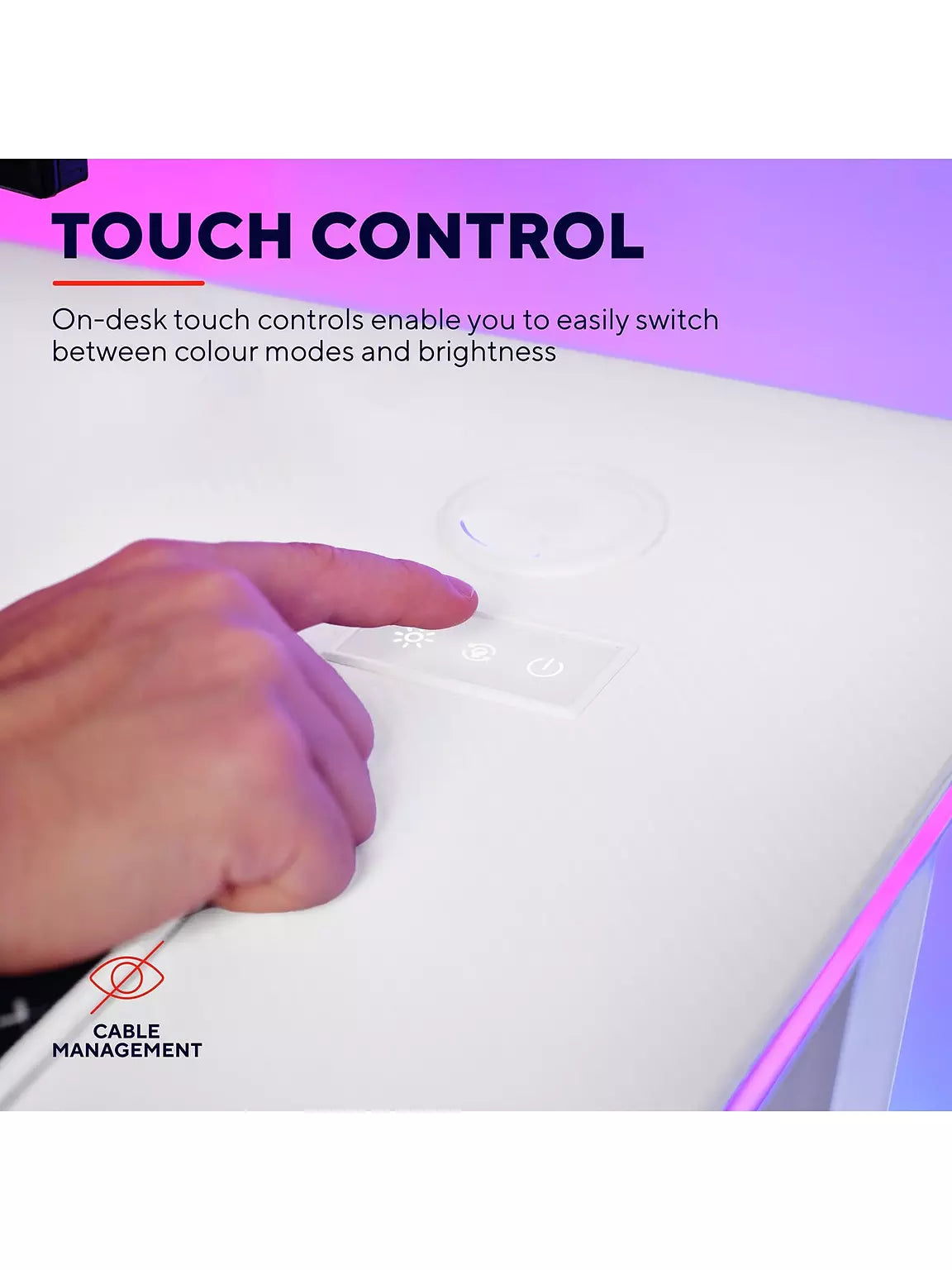 Trust GXT 709 Luminus RGB LED Illuminated White Gaming Desk