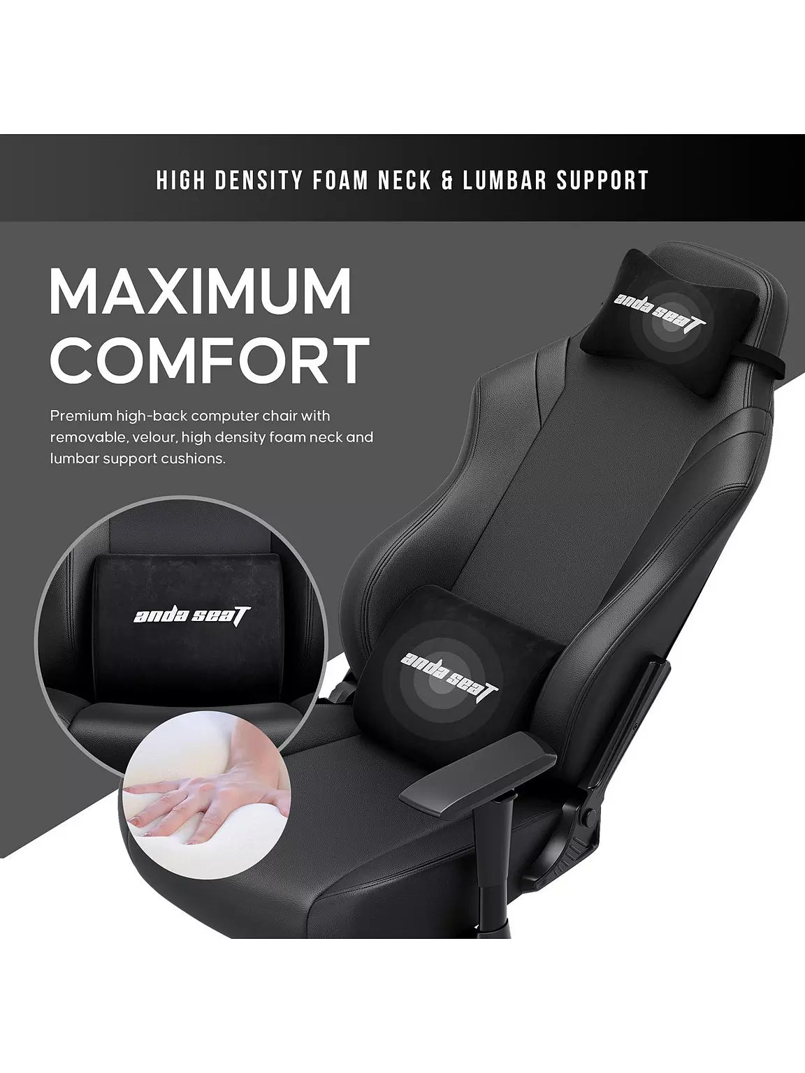 Anda Seat Luna Premium Large Gaming Chair, Black