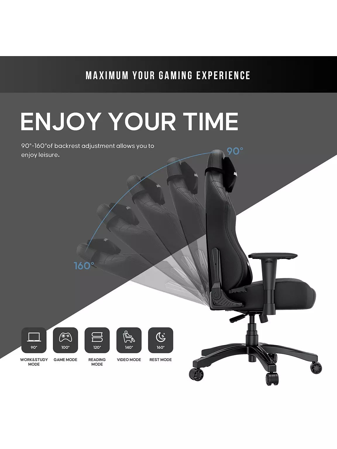 Anda Seat Luna Premium Large Gaming Chair, Black