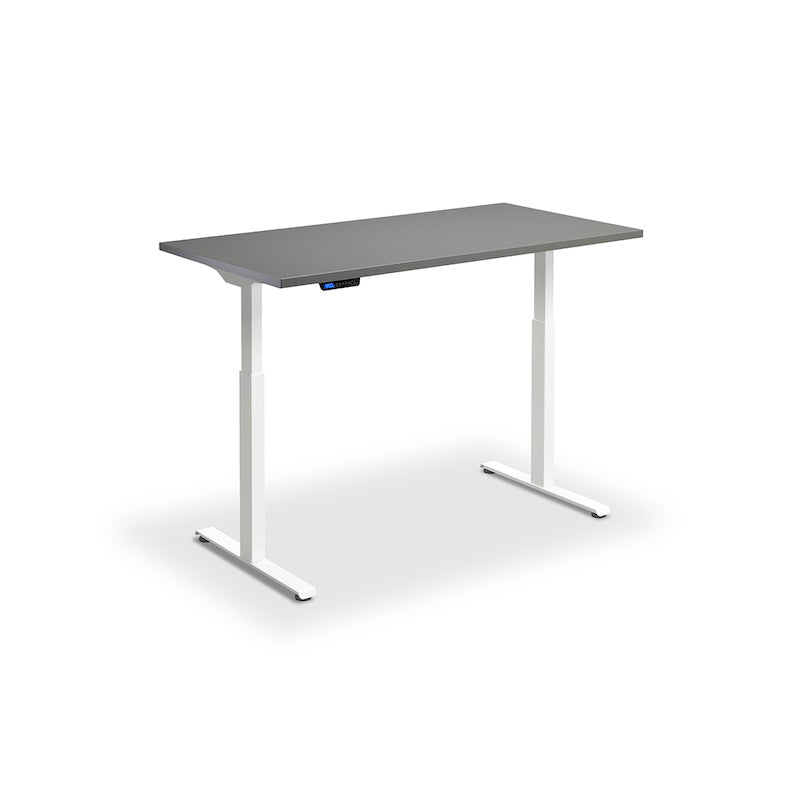 Lavoro Design Rusa Adjustable Desk, White Frame, Solid Top