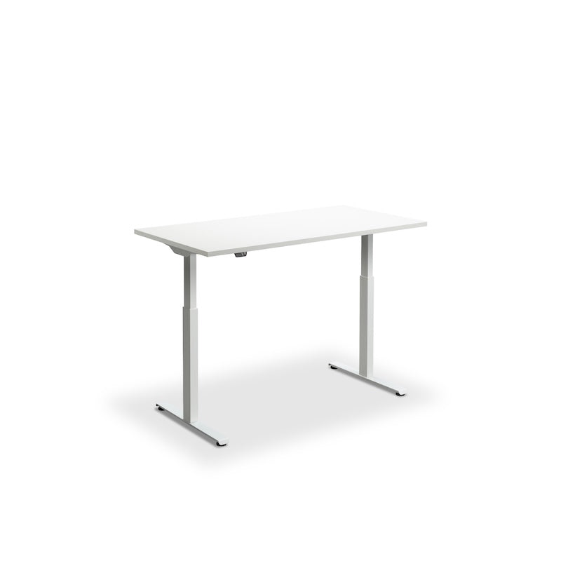 Lavoro Design Rusa Adjustable Desk, White Frame, Solid Top