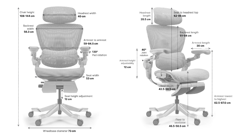 Hinomi H2 Pro Ergonomic Office Chair with Optional Footrest