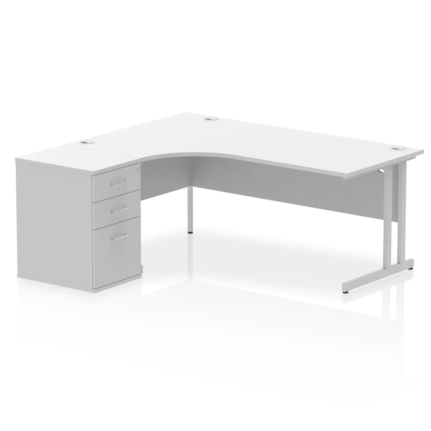 Dynamic Impulse 1800mm Cantilever Left Crescent Desk Workstation