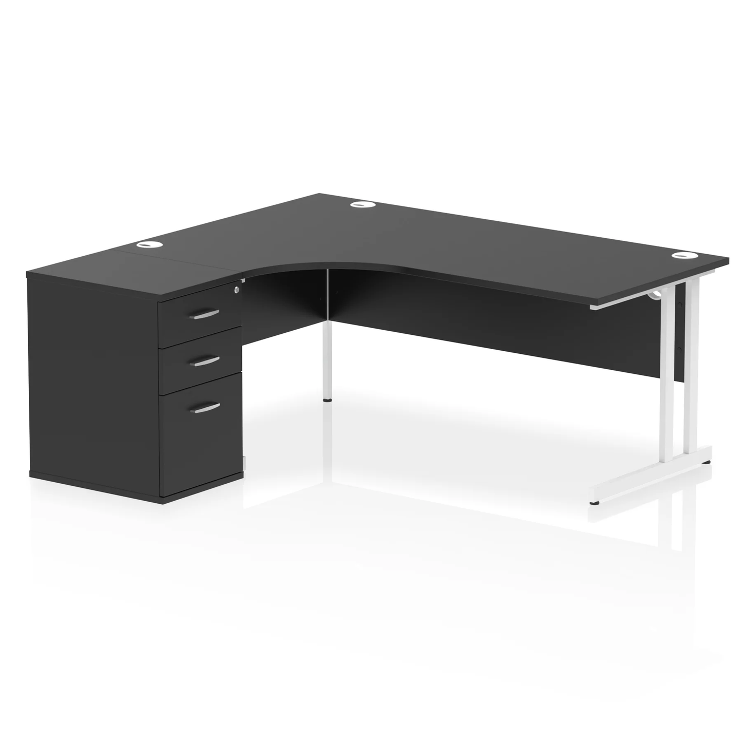 Dynamic Impulse 1800mm Cantilever Left Crescent Desk Workstation