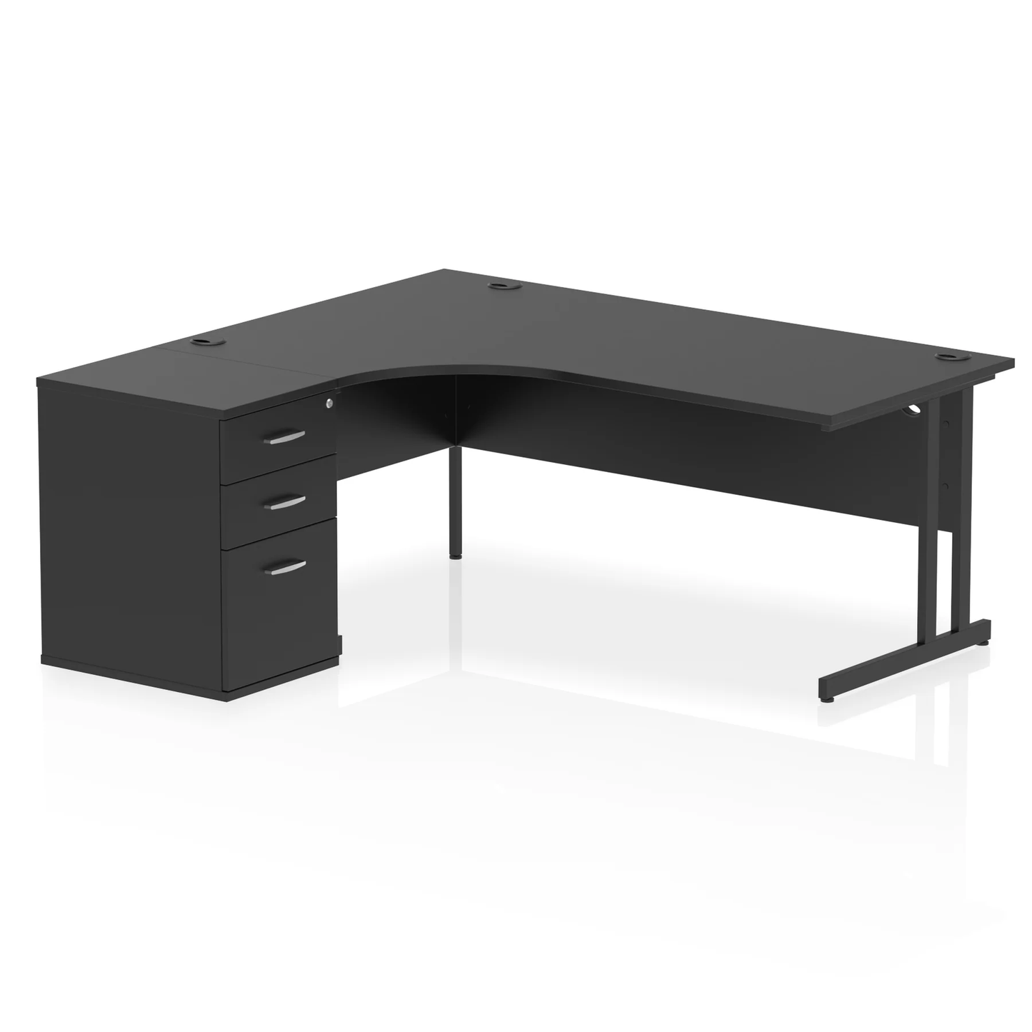 Dynamic Impulse 1800mm Cantilever Left Crescent Desk Workstation