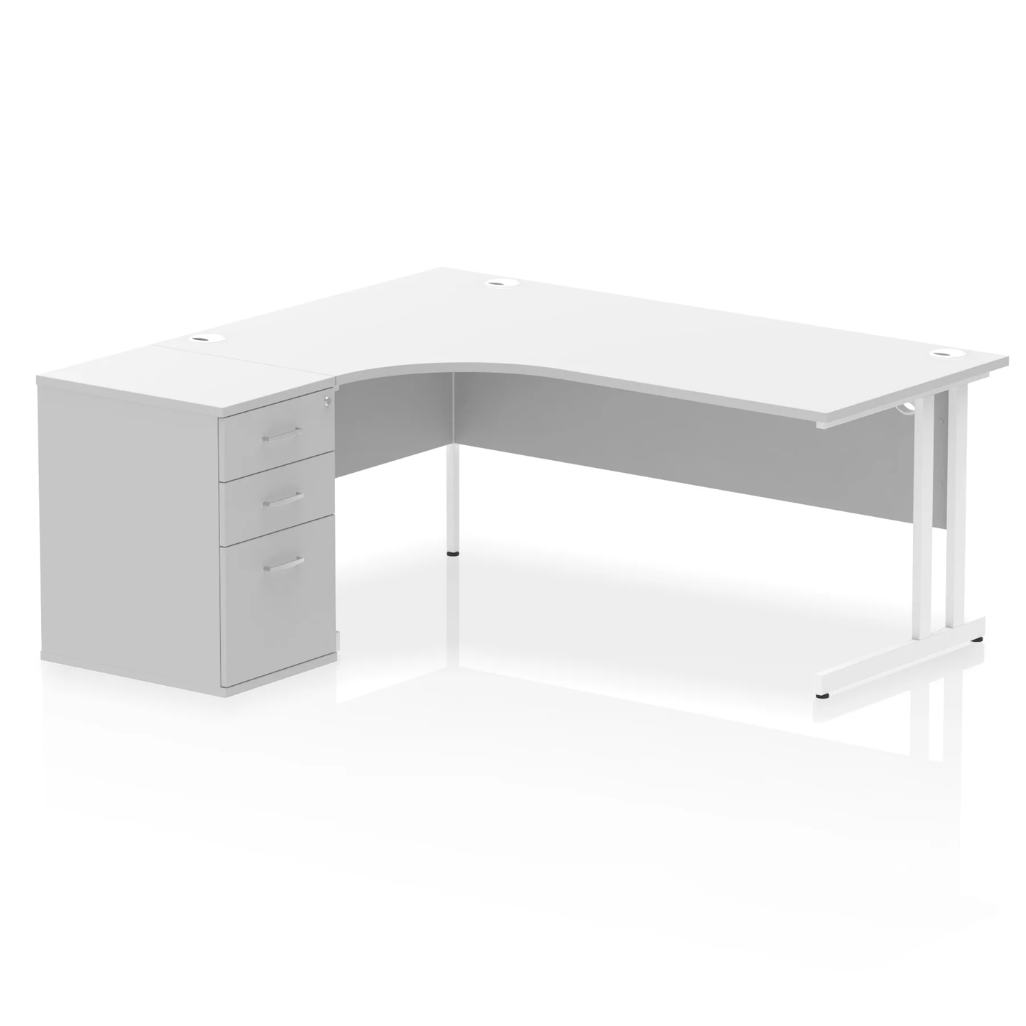 Dynamic Impulse 1800mm Cantilever Left Crescent Desk Workstation