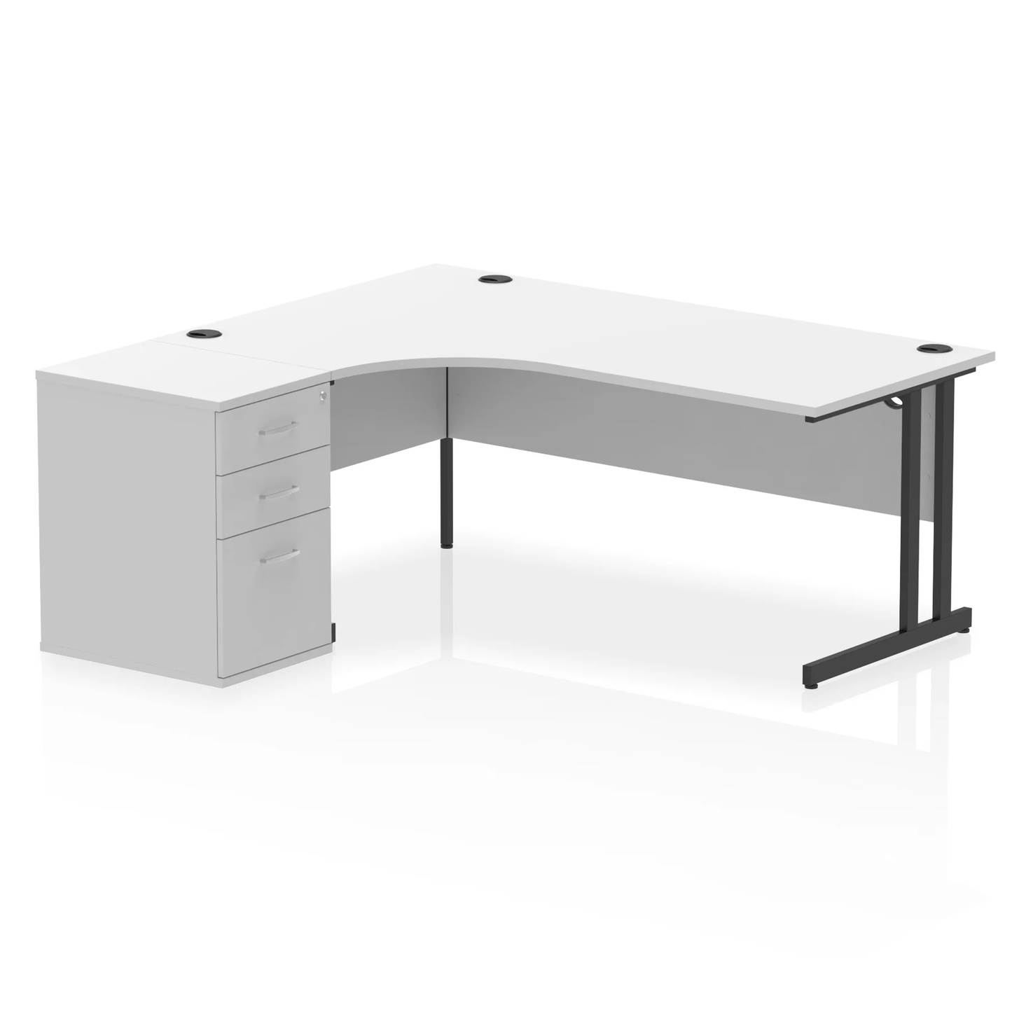 Dynamic Impulse 1800mm Cantilever Left Crescent Desk Workstation