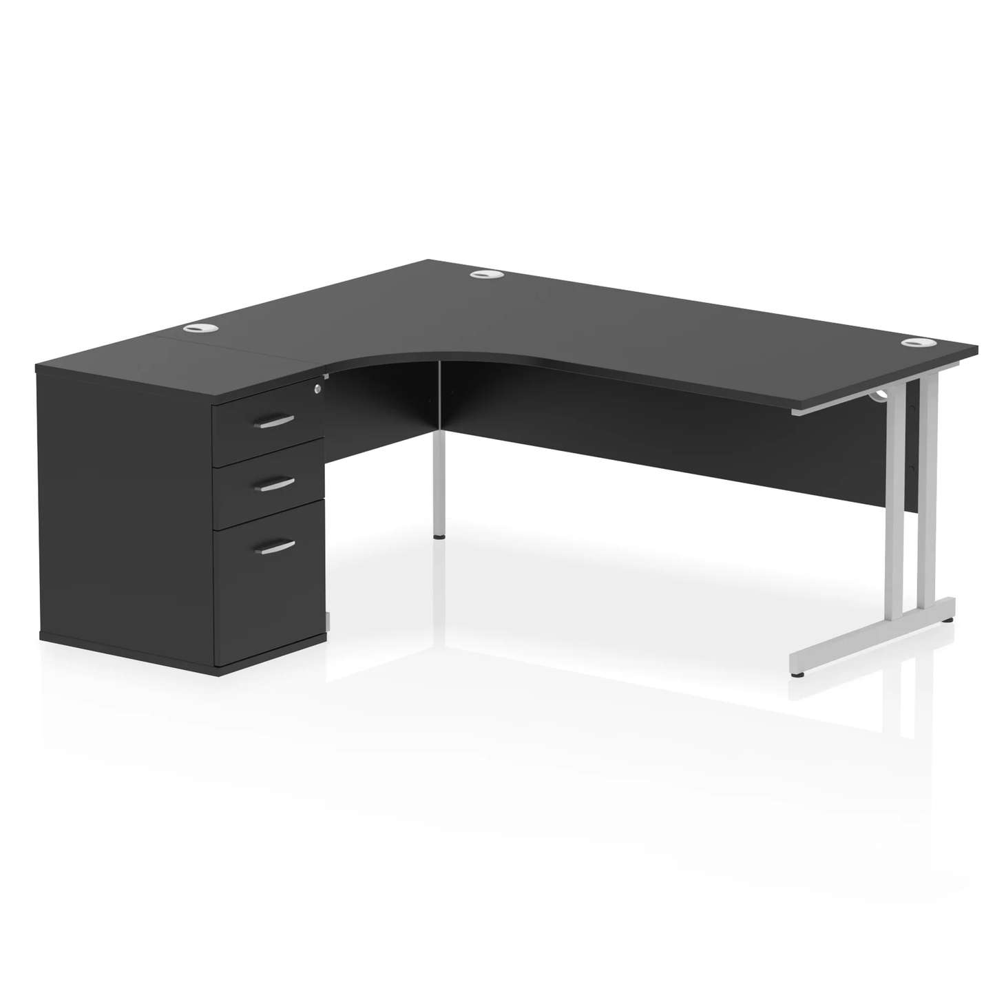 Dynamic Impulse 1800mm Cantilever Left Crescent Desk Workstation