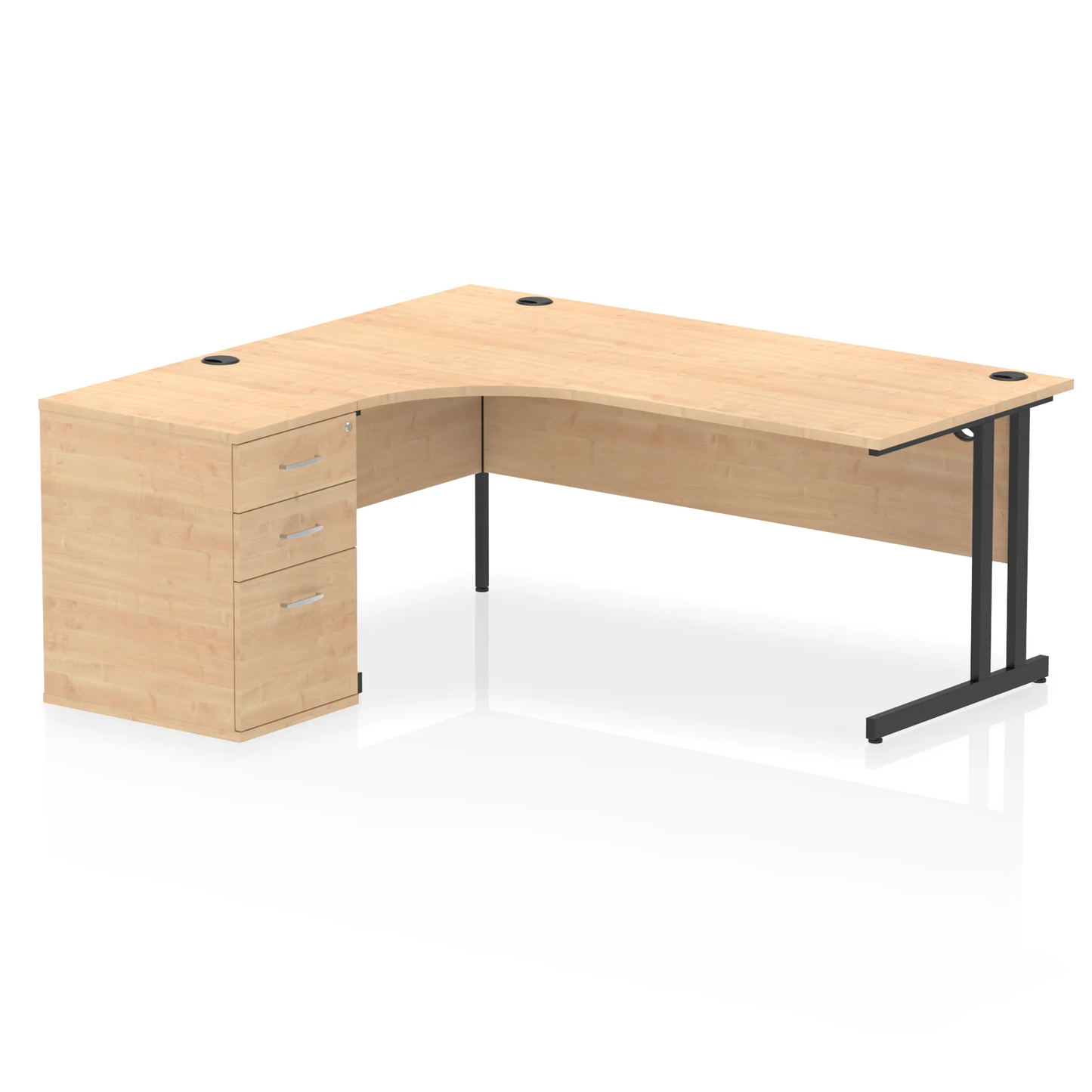 Dynamic Impulse 1800mm Cantilever Left Crescent Desk Workstation