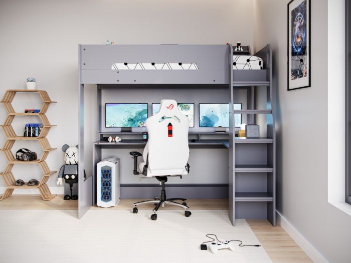 Flair Skyhigh Gaming High Sleeper Anthracite Single Bed