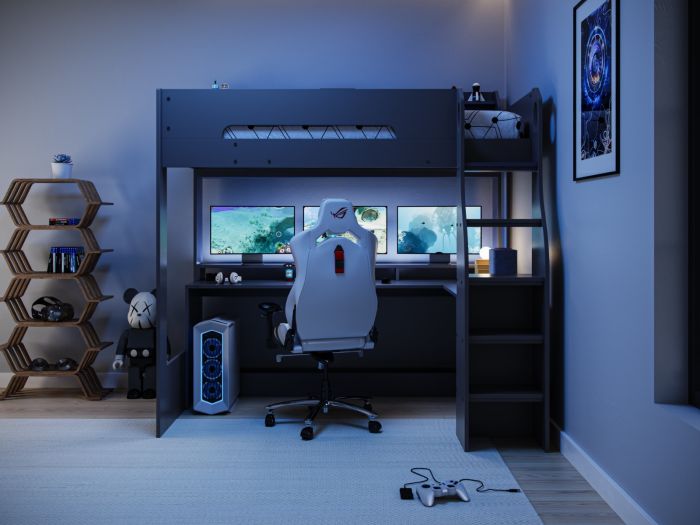 Flair Skyhigh Gaming High Sleeper Anthracite Single Bed