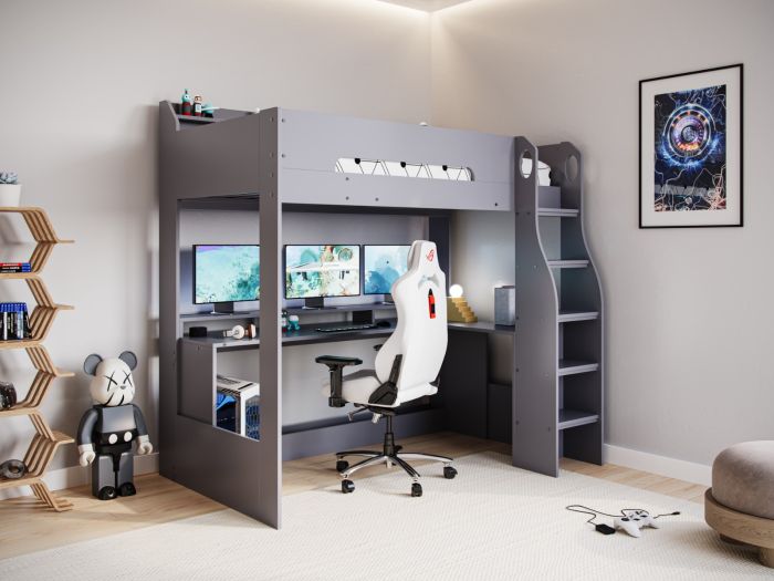 Flair Skyhigh Gaming High Sleeper Anthracite Single Bed