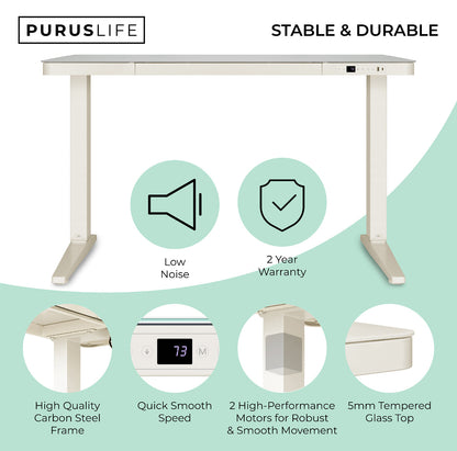 E-Max Desk Height Adjustable (Glass Top)