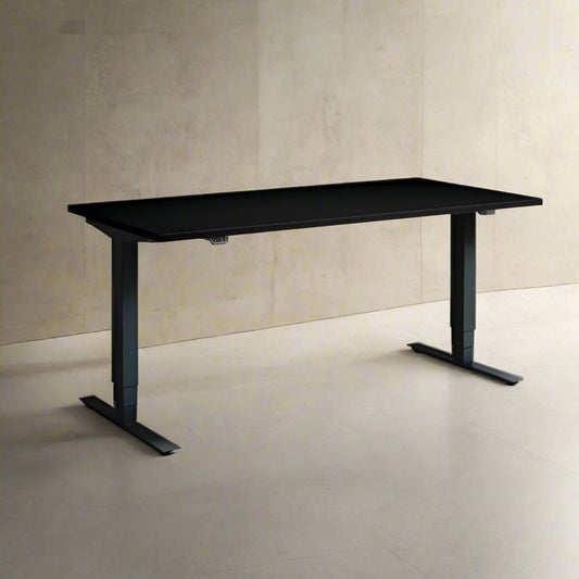 Lavoro Design Advance Adjustable Desk, Black Frame, Solid Top