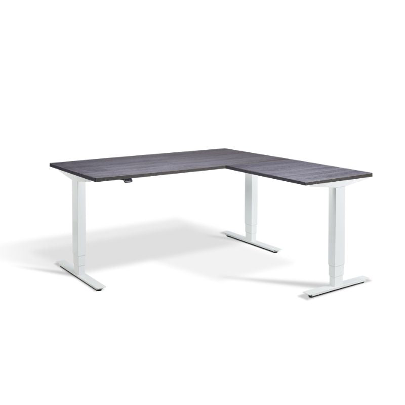 Lavoro Design Advance Corner Adjustable Desk, Woodgrain Top