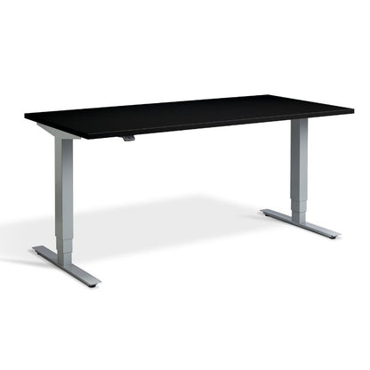 Lavoro Design Advance Adjustable Desk, Silver Frame, Solid Top