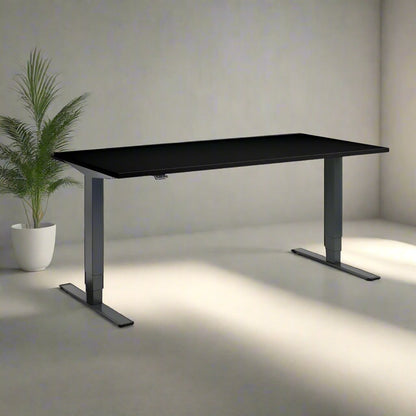 Lavoro Design Advance Adjustable Desk, Anthracite Frame, Solid Top