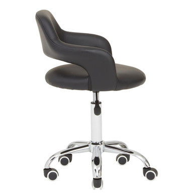 Fionna Black Pu Home Office Chair With Curved Back