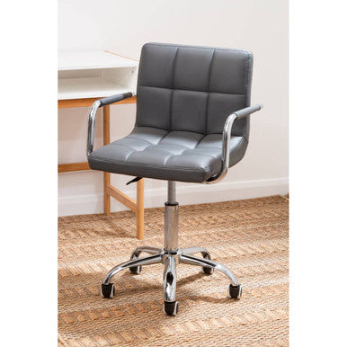 Finn Grey Home Office Chair With Swivel Base