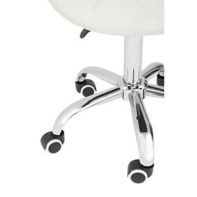 Franki White Velvet Quilted Home Office Chair