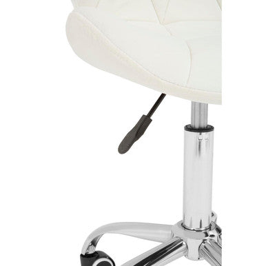 Franki White Velvet Quilted Home Office Chair