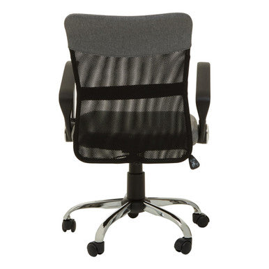 Fenix Grey Home Office Chair With Chrome Arms