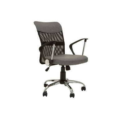 Fenix Grey Home Office Chair With Chrome Arms