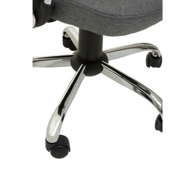 Fenix Grey Home Office Chair With Chrome Arms