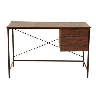 Bradbury Dark Walnut Veneer Desk With Drawers
