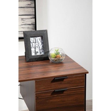 Bradbury Dark Walnut Veneer Desk With Drawers