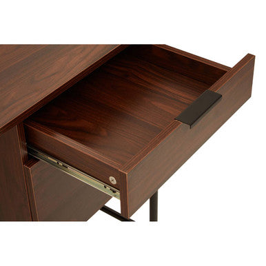 Bradbury Dark Walnut Veneer Desk With Drawers