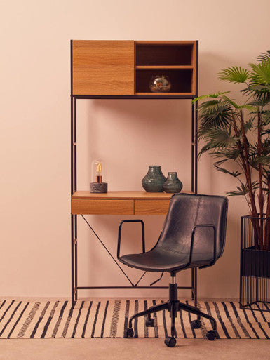 Branson Black Leather Effect Home Office Chair