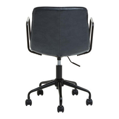 Branson Grey Leather Effect Home Office Chair