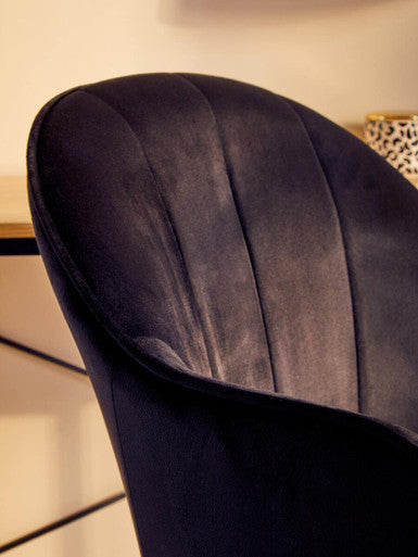 Brent Black Velvet And Gold Base Home Office Chair