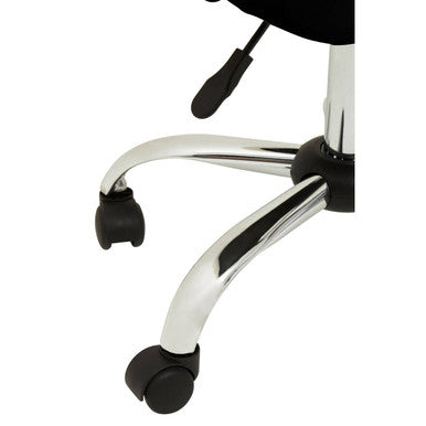 Brent Ribbed Black And Chrome Home Office Chair