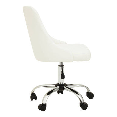 Brent Off White Leather Effect Home Office Chair
